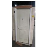 Off White 2-Panel Sq. Top Exterior Pre-Hung Door