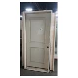 White 2-Panel Square Top Exterior Pre-Hung Door
