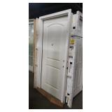 36" Off White 2-Panel Arch Top Exterior Pre-Hung