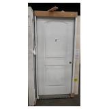 36" Off White 2-Panel Arch Top Exterior Pre-Hung