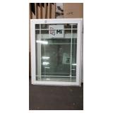 White Vinyl Gridded Fixed Window Approx. 36" x