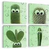 Skyme Art Framed Canvas Wall Art Abstract Cactus