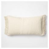 Oversized Lumbar Pillow with Crochet Trim