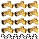12 Pack 90 Brass Hose Elbow with Shutoff Valves
