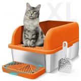 6 Deep XL Stainless Steel Litter Box with Lid