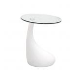18 Inch Teardrop Side Table  White