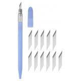 uxcell Craft Knife Set  1pcs  12pcs Blades  Blue