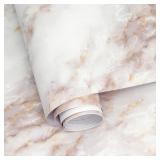 11.8"W x 118"L Gold White Marble Contact Paper 1