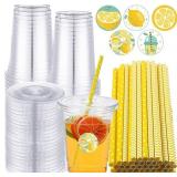 16 oz Meanplan 50 Pcs Lemon Plastic Cups 16 oz