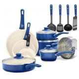 GreenLife Soft Grip Ceramic 16pc Cookware Set
