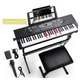 Rengue 61 Keys Keyboard Piano Beginners Light-Up