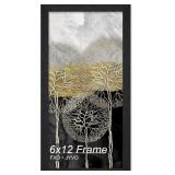 6x12 Picture Frame  Black Frame for 6 x 12 Inch