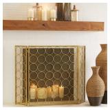47-in Iron 3-Panel Fireplace Screen
