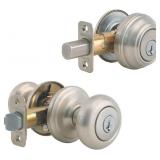 1 Pack Kwikset Juno Keyed Entry Door Knob Combo Pa