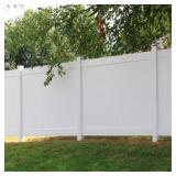 $237 Vinyl Privacy Fence, 6ft.H x 6ft.W, White