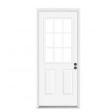 $355 32in x 80in 9 Lite Steel Prehung Door w/ Jamb