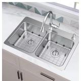 $219 Stainless 33in Double Bowl Undermount Sink