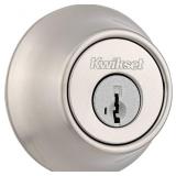 Round Kwikset 660 Deadbolt Lock, Satin Nickel -(2
