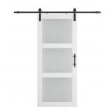 $329 36x84in Frosted Glass MDF Barn Door Kit