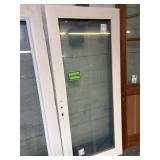 33.5 x77 Exterior Patio Door w/ Glass, White