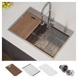 $259 33 in. Workstation Ledge Topmount Sink