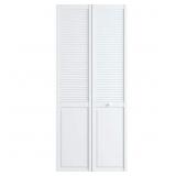 $123 36x80 Louver/Panel Solid Core Wood Bi-fold Do
