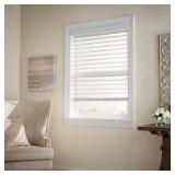 $105 White Cordless Faux Wood Blinds 57.5x48 In