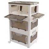 3 Tier Storage Box with Wheels, 3 Tier, Foldable (
