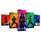 Anime Poster Pack: 6 Piece Canvas Art with Frame