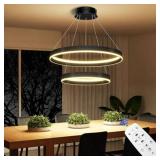 OKELI LED Black Chandelier, Dimmable, 23.6"