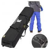 175cm Rolling Ski Bag with Wheels, Holds 2 Skis