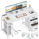 AODK 51 Inch Desk with Drawers, White