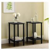 BIKAHOM 2 Tier Nightstand Set of 2 with Shelf