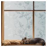35.4 x 78.7 Inch Window Film, Daisy Floral, 35.4 x