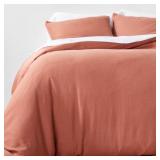 $129 King Heavyweight Linen Duvet Set - Terracotta