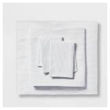 Queen Striped Microfiber Sheet Set Blue