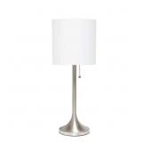 Pack of 1 Table Lamp, Nickel and White, 10.24x6x6