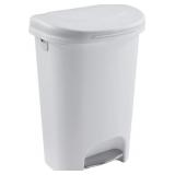 Rubbermaid 13 Gal Step-On Trash Can, White