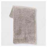 50x60 Shiny Chenille Throw Blanket Neutral