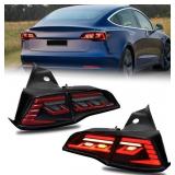 LED Tail Lights for 17-21 Tesla Model 3/Y Smoked