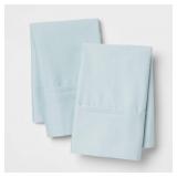 King 400 Thread Count Pillowcase Set - Light Blue