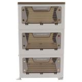 $120 CDQL Folding Storage Box Bin with Wheels