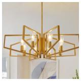 $130 Gold Chandelier, 8-Light Farmhouse Fixture