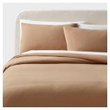 Full/Queen Duvet Set Light Brown - Threshold
