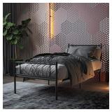 Twin Weehom Twin Bed Frame, Black, No Box Spring