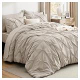 Queen Bedsure Queen Comforter Set Beige - 7 Pieces