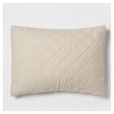 Diamond Stitch Cotton Linen Quilt Sham Khaki