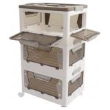 3 Tier Storage Box with Wheels, 3 Tier, Foldable (