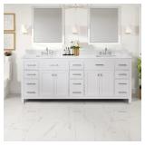 $2430 84-IN WHITE UNDERMOUNT DOUBLE SINK BATHROOM