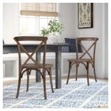 $260 NORMA STACKABLE WOOD CROSS BACK DINING CHAIR